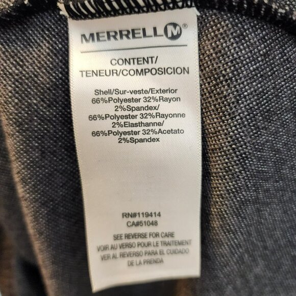 Merrell Cowl Neck Pullover Top M | Poly/Rayon‎ | Black Gray Geo | Stretch - Picture 4 of 7